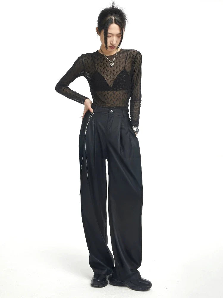 High waist wide leg pants