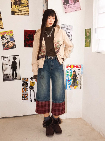 Plaid cropped pants