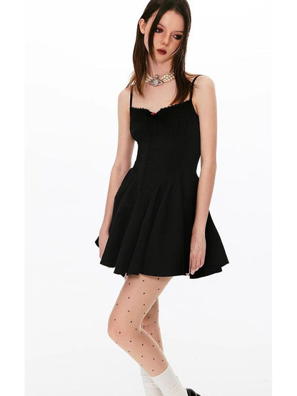 A-line suspender dress