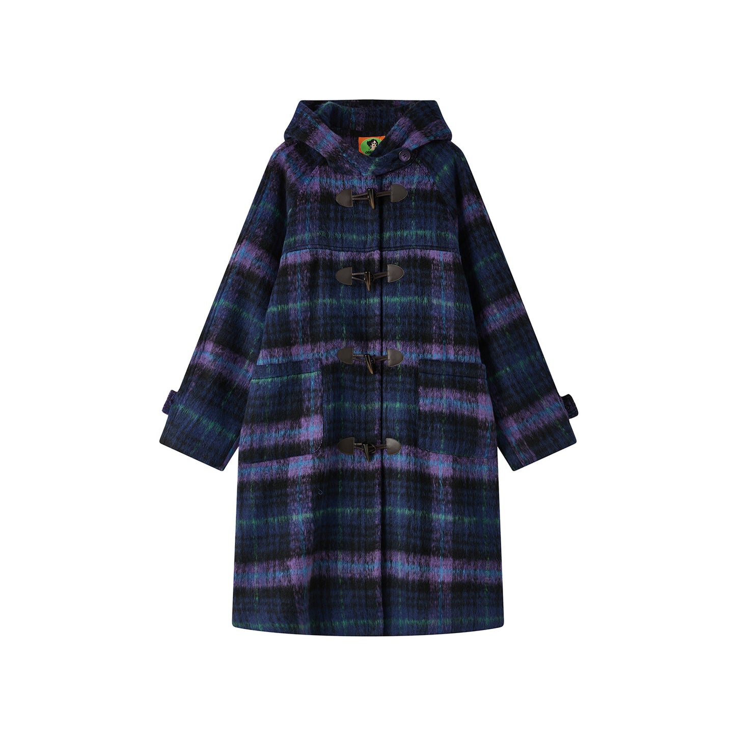 Retro Check Wool Coat Dress