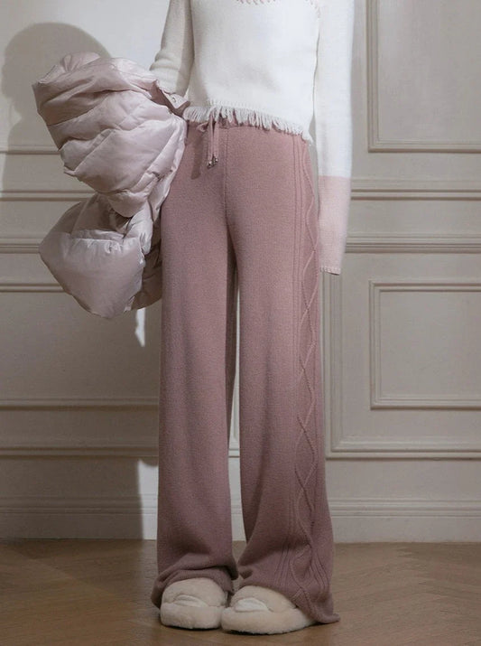 wool knit slacks pants