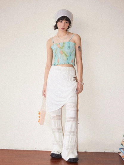 Two piece lace flare pants