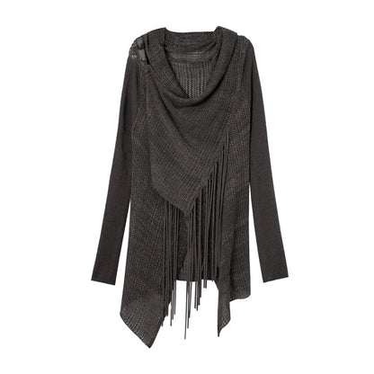 Bohemian Wool Fringed Cardigan