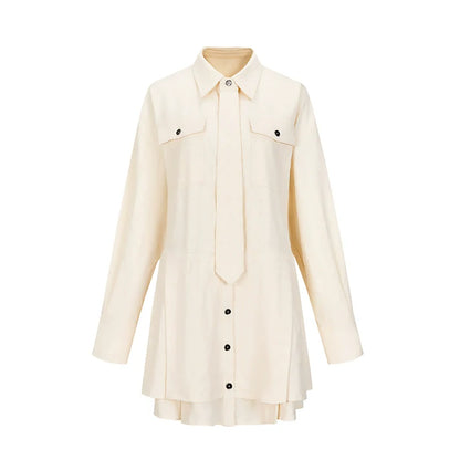 Loose pleated shirt dress