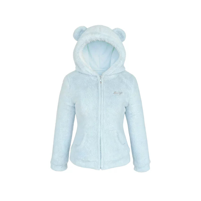 Sky Blue Teddy Bear Jacket Set-Up