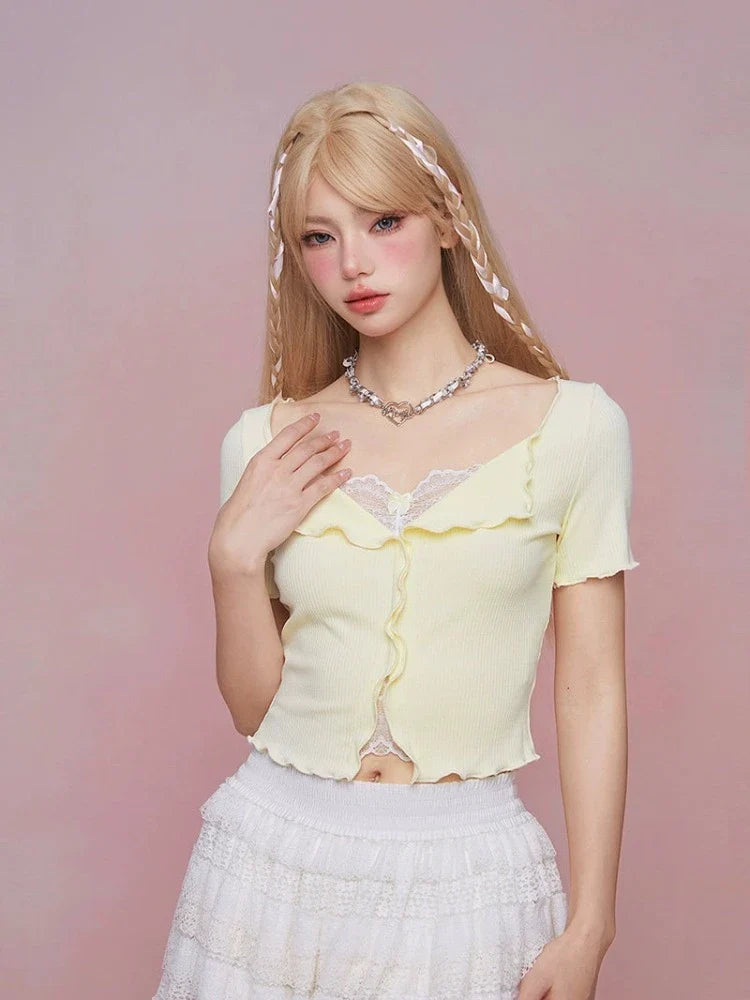 Summer lace slim top