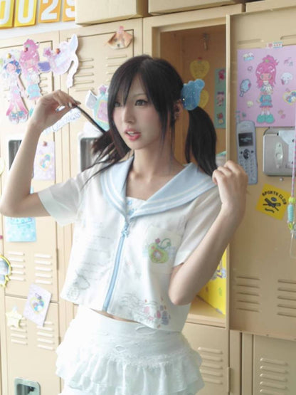 Short-sleeved sailor uniform