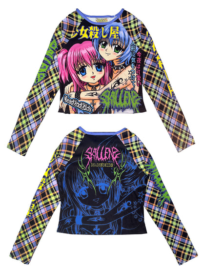 Sweet Printed Raglan Top