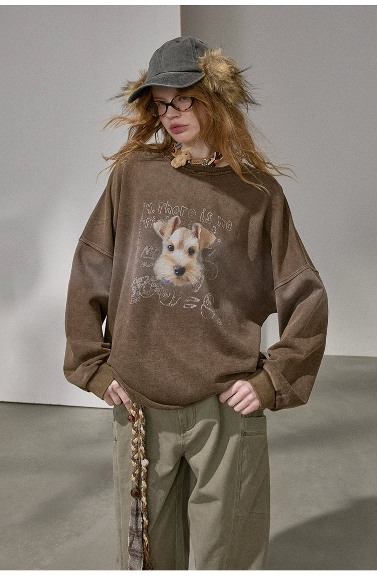 Retro Mottled Graphic Sweatshirt
