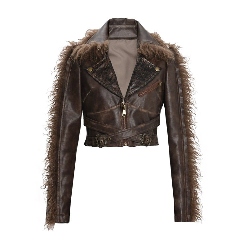 Halloween PU Leather Moto Jacket