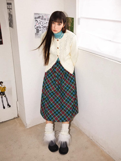 Plaid bud skirt