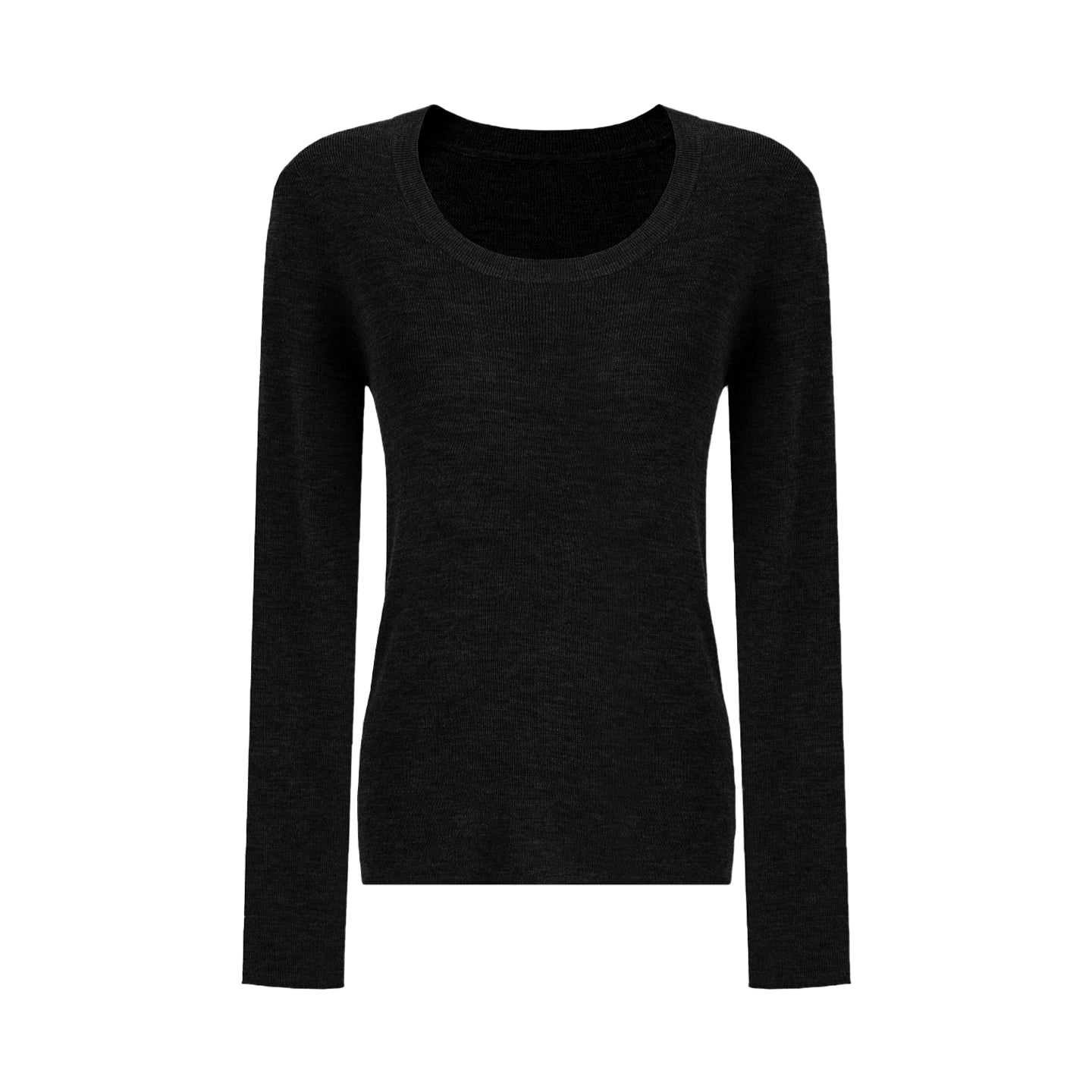 U-Neck Wool Slim Sweater