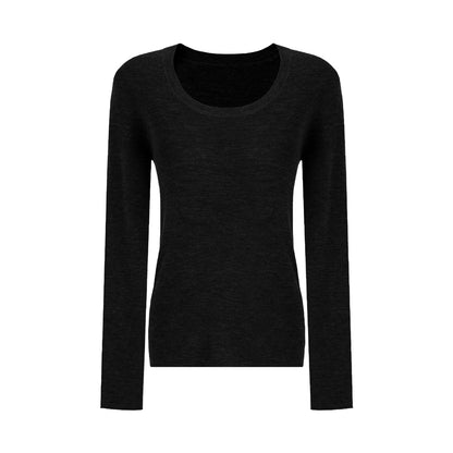 U-Neck Wool Slim Sweater