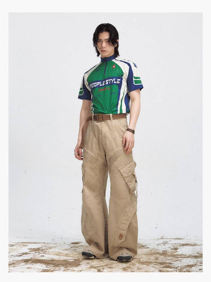 Wash wide casual pants