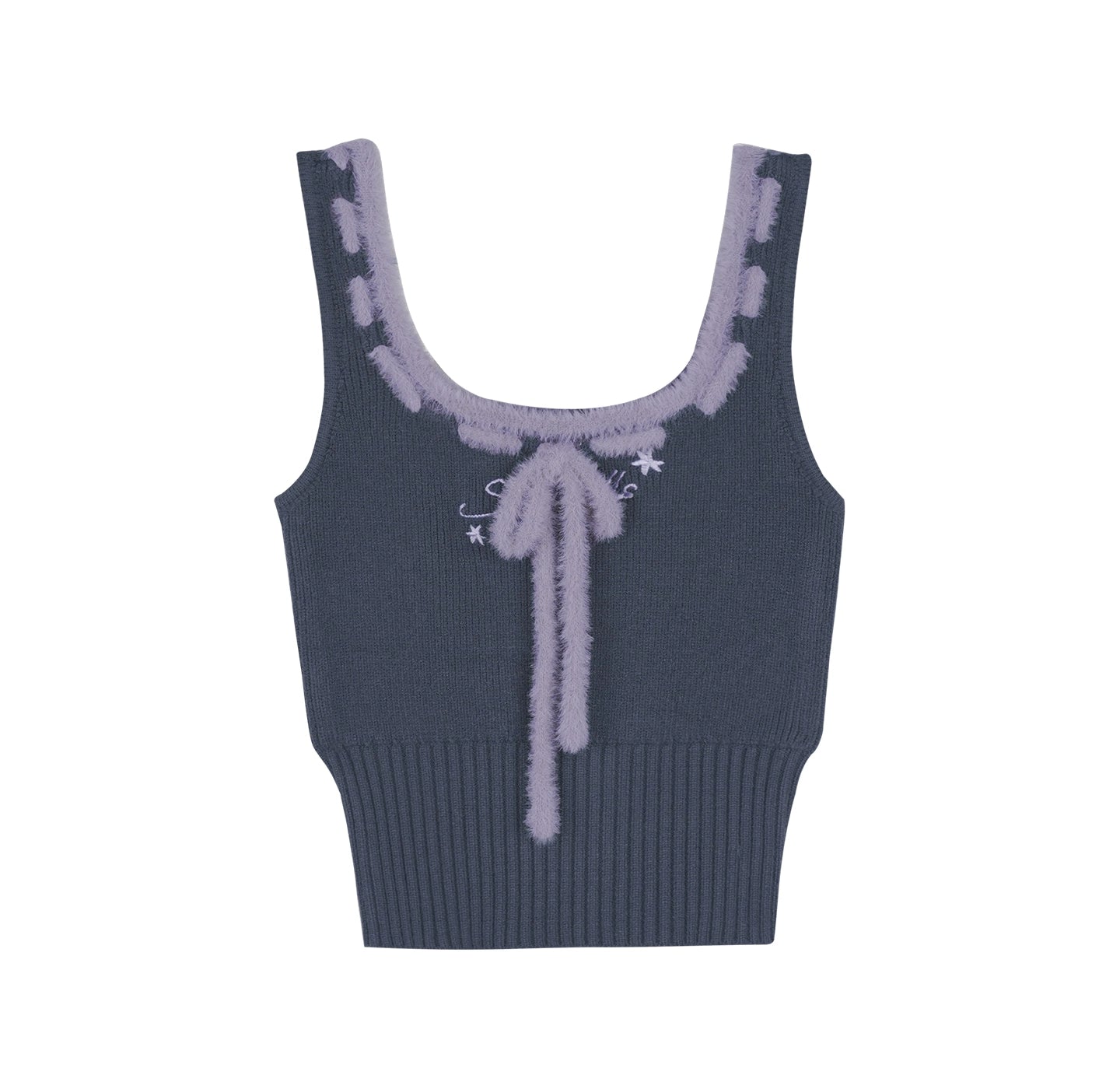 Gray Purple Star Plush Jacket Set-Up