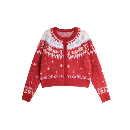 Snowflake Jacquard Cardigan Set-Up