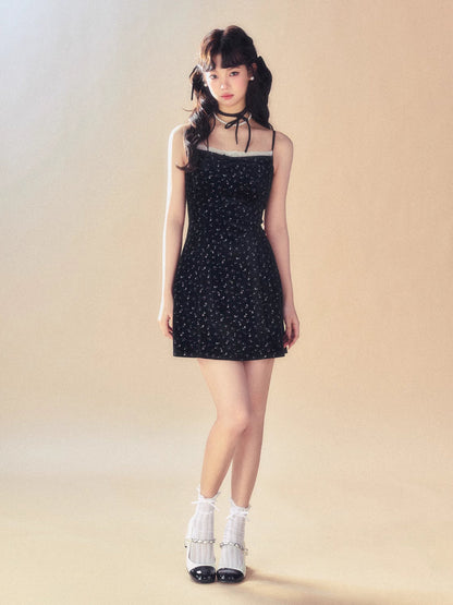 Velvet suspender dress