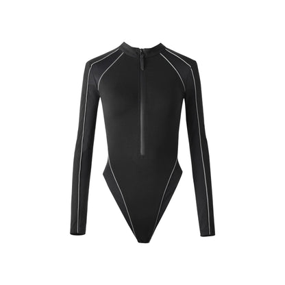 Reflective Stripe Biker Jumpsuit Top