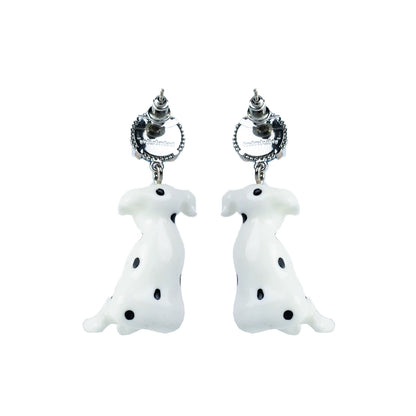 Dalmatian Silver Stud Earrings