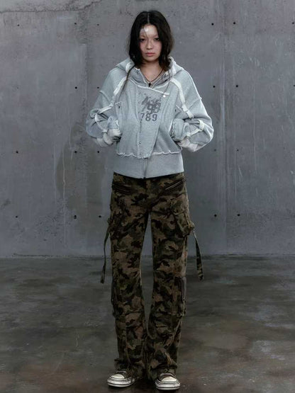 Camouflage multi-pocket pants