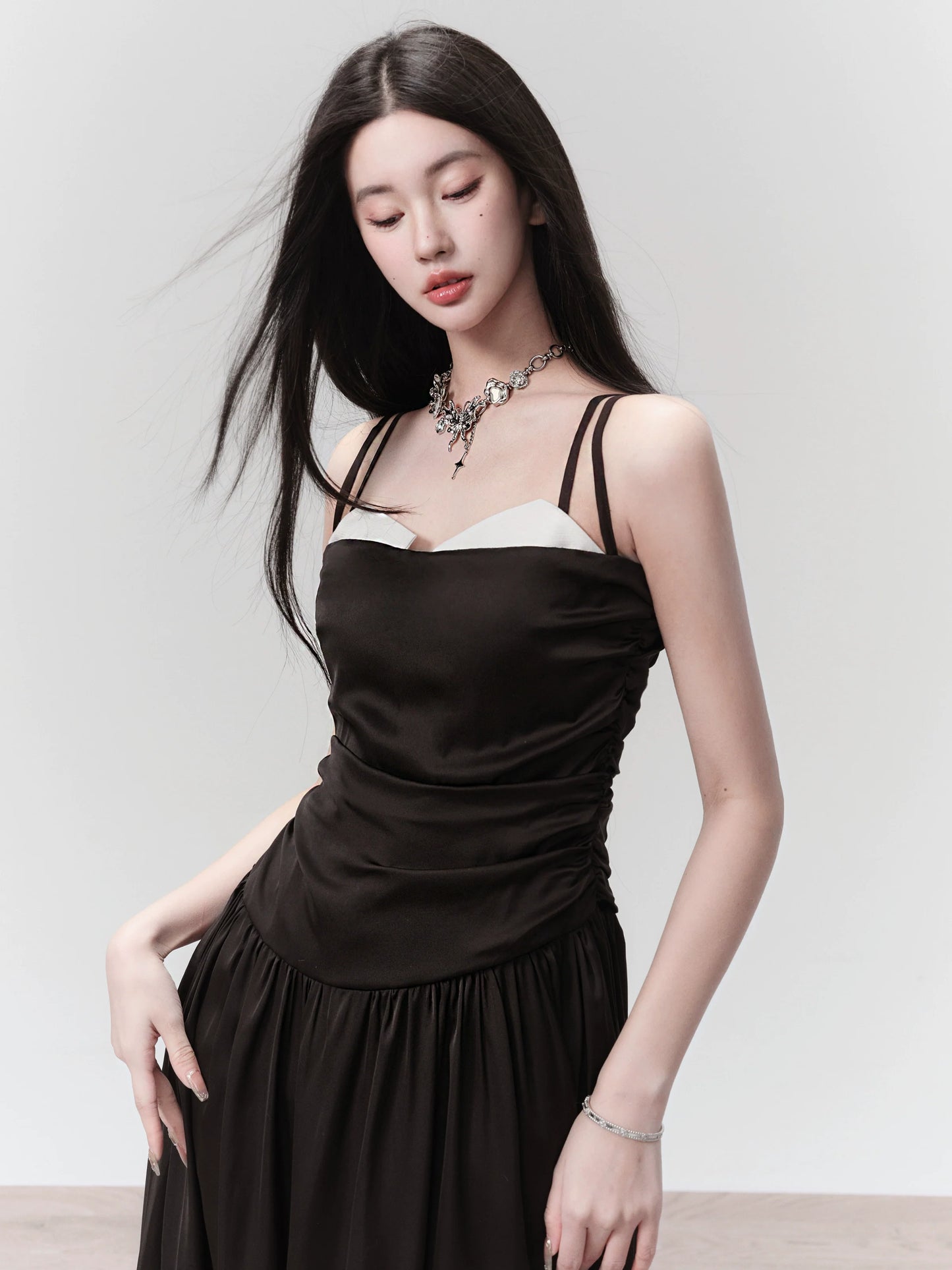 French Black Slip Dress