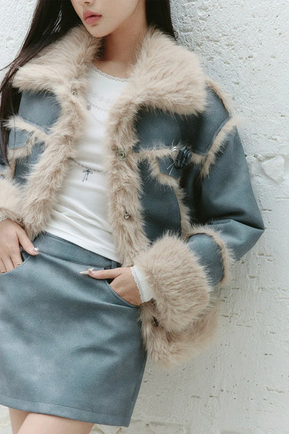 Design Sense Fur Integrated Jacket Set-Up