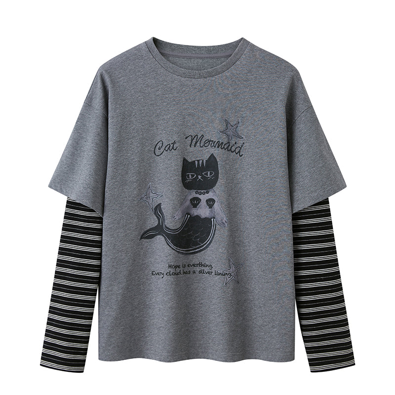 Mermaid Cat Layered T-Shirt