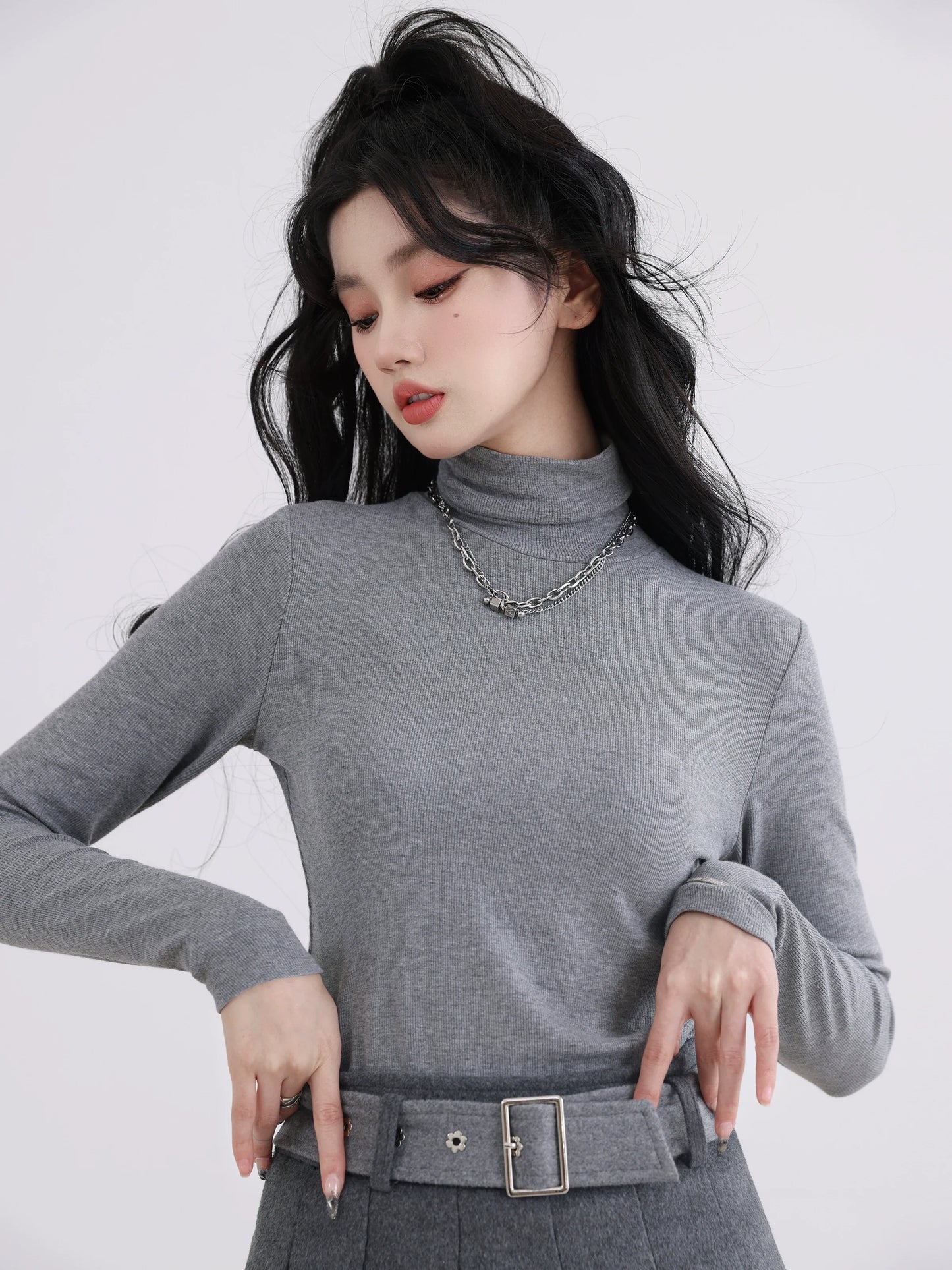 High-neck base layer top