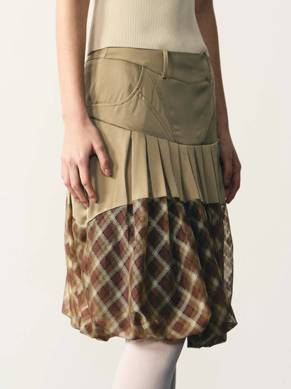 Plaid mesh tutu skirt