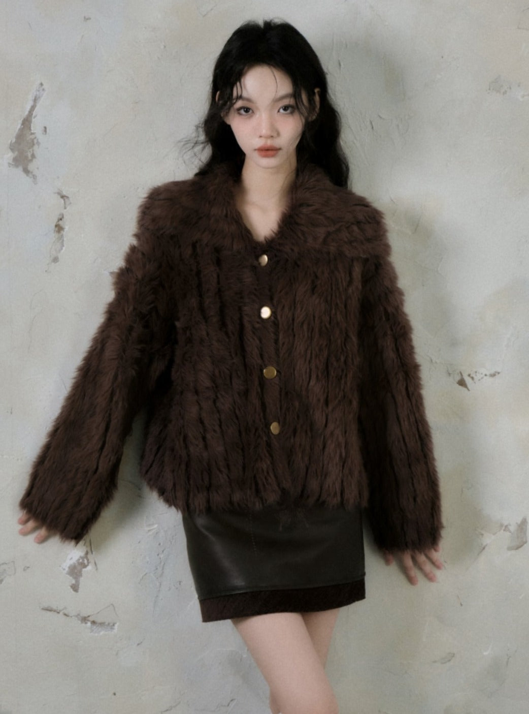 Imitation Mink Cardigan Jacket