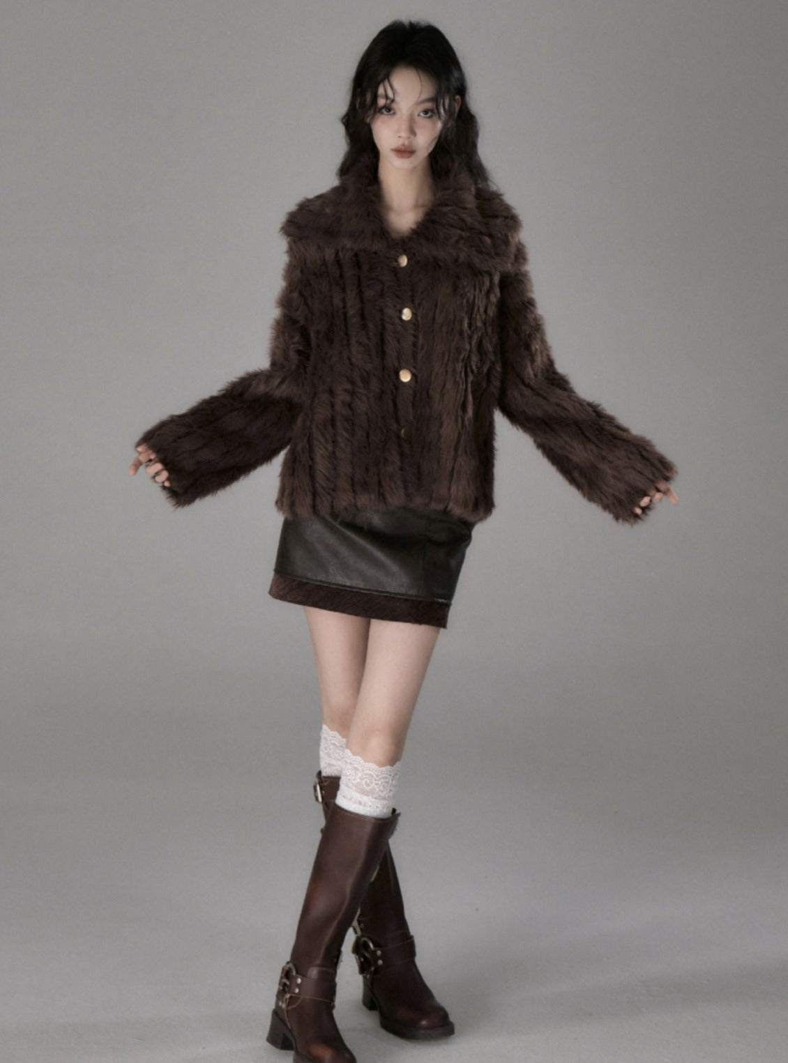 Imitation Mink Cardigan Jacket