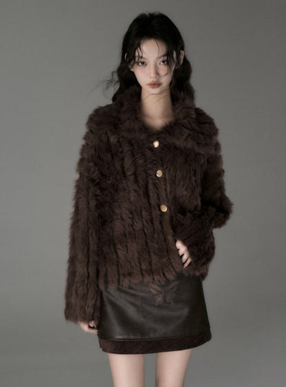 Imitation Mink Cardigan Jacket