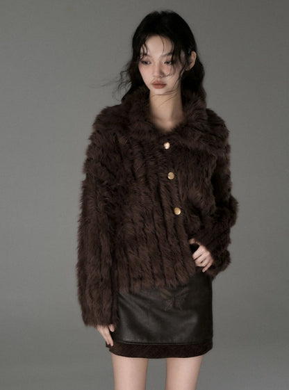 Imitation Mink Cardigan Jacket