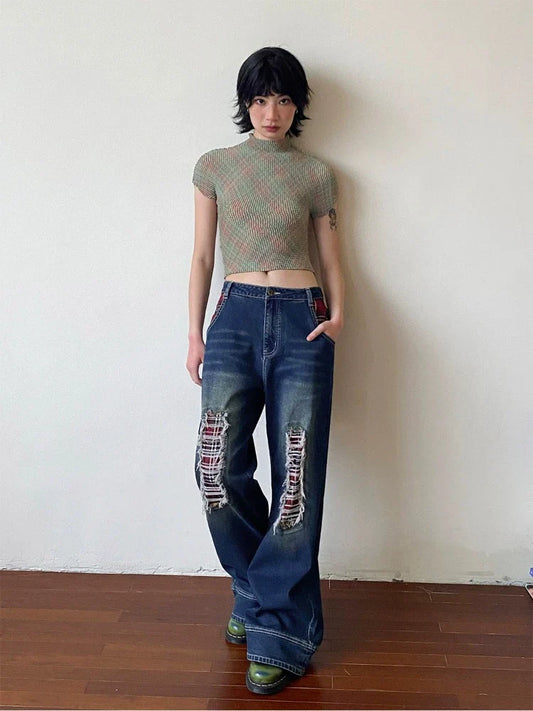 Distressed casual pants