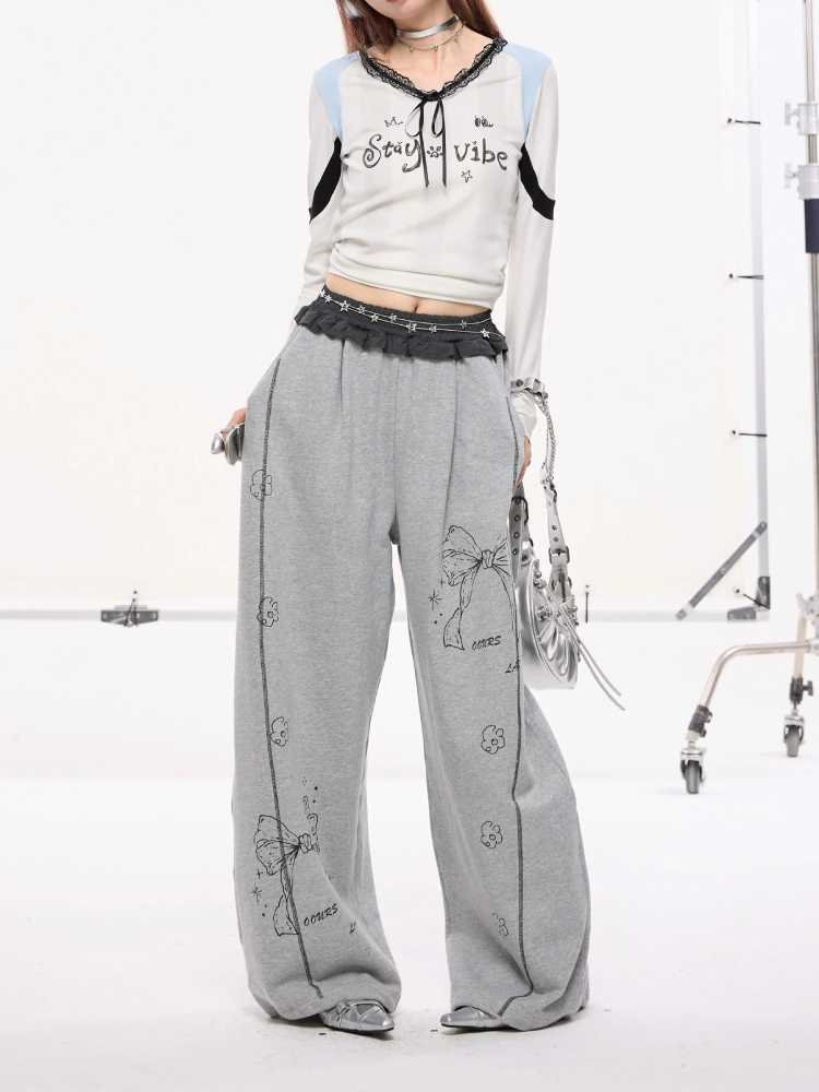 Printed casual pants