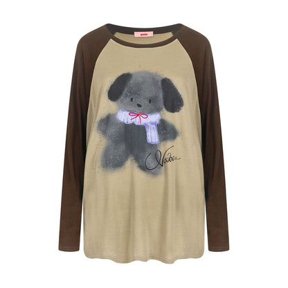 Contrasting Raglan Sleeve Top