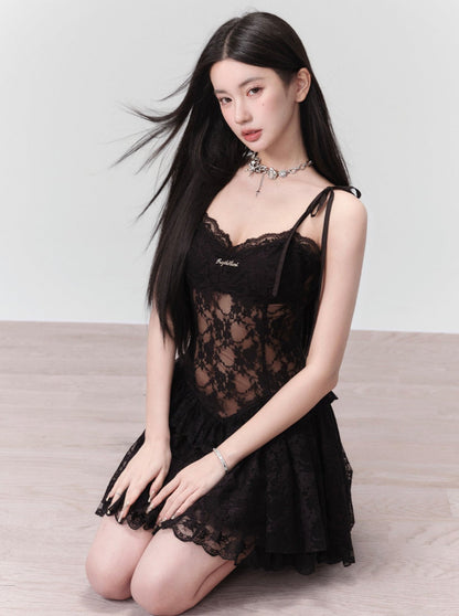 Original Night Lace Swee Black Dress