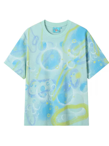 Round neck print short sleeve T-shirt