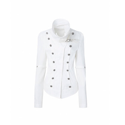 Detachable Sleeve Turtleneck Windproof Jacket