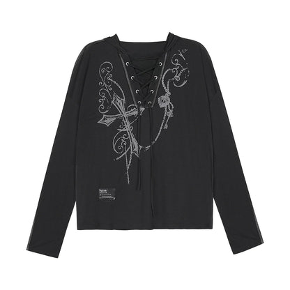 Dark Cross Hooded Top