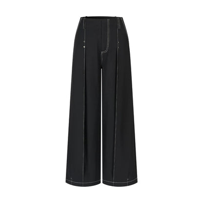 Doppelt plissierte Hose mit weitem Bein