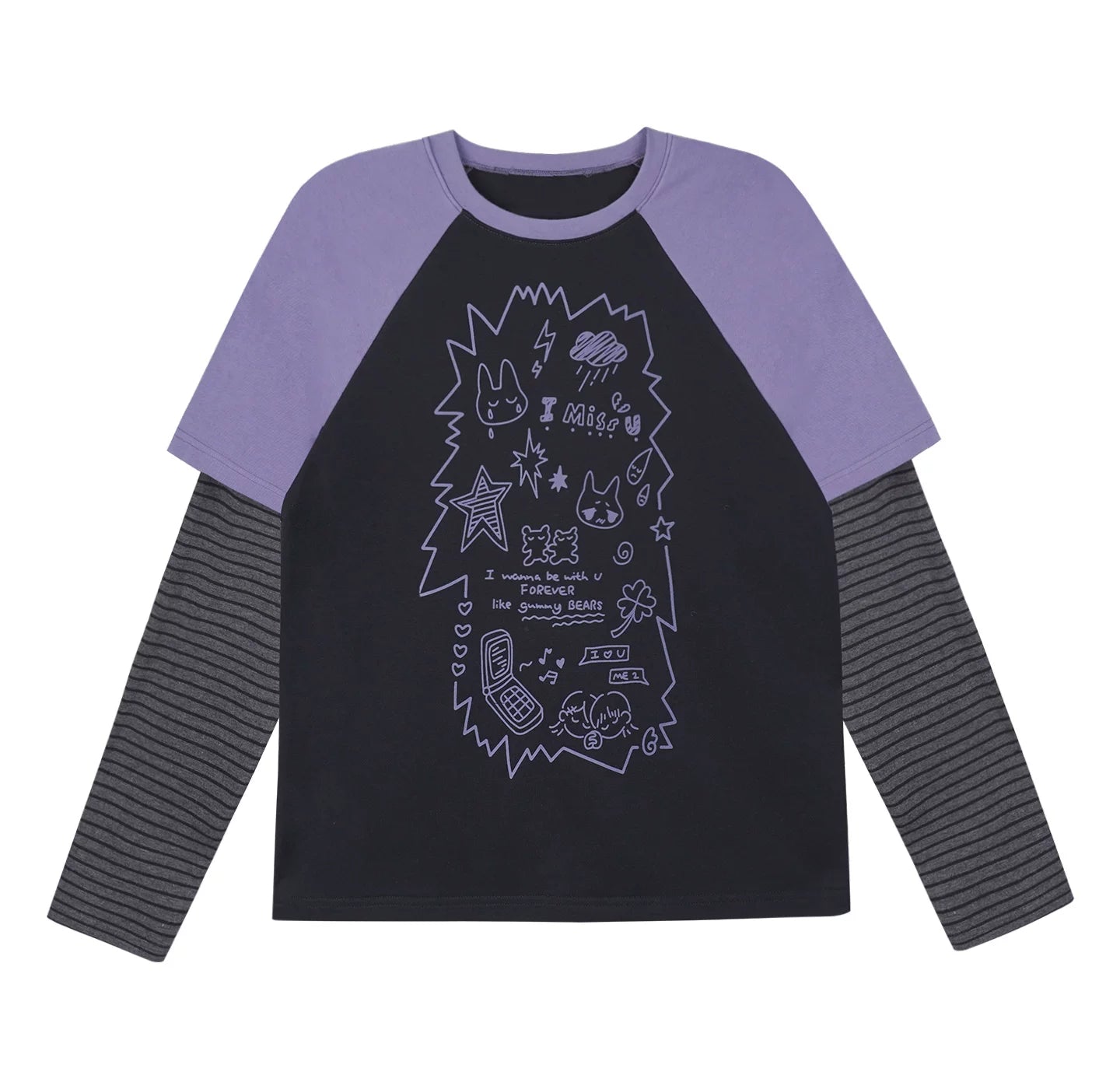 Graffiti Print T-Shirt Jeans Set-Up