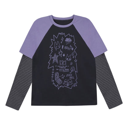 Graffiti Print T-Shirt Jeans Set-Up