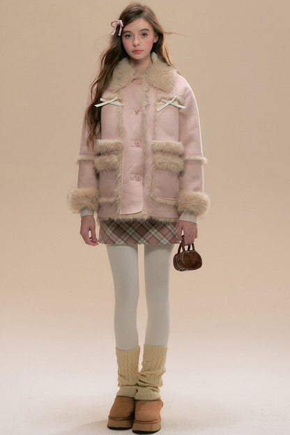 Fur Integrated Pink Cedar Coat