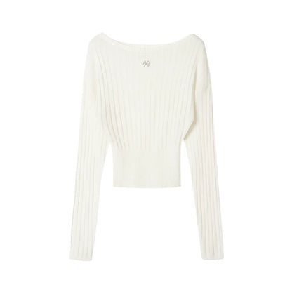Merinowolle One-Shoulder Strickoberteil