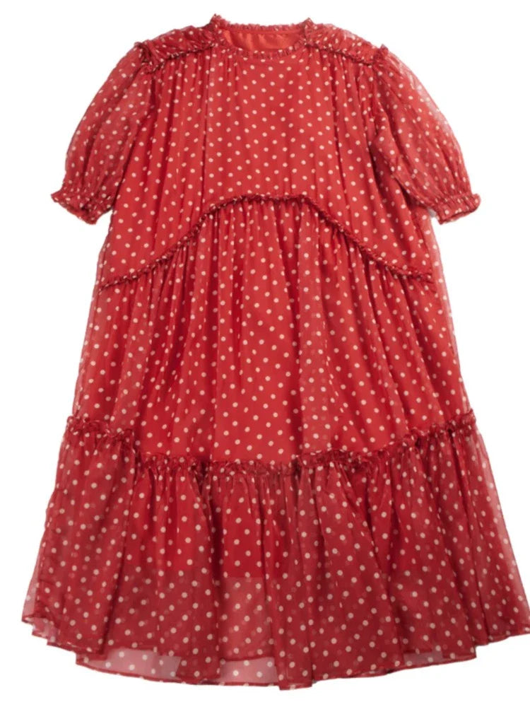 Vintage style dot chiffon dress