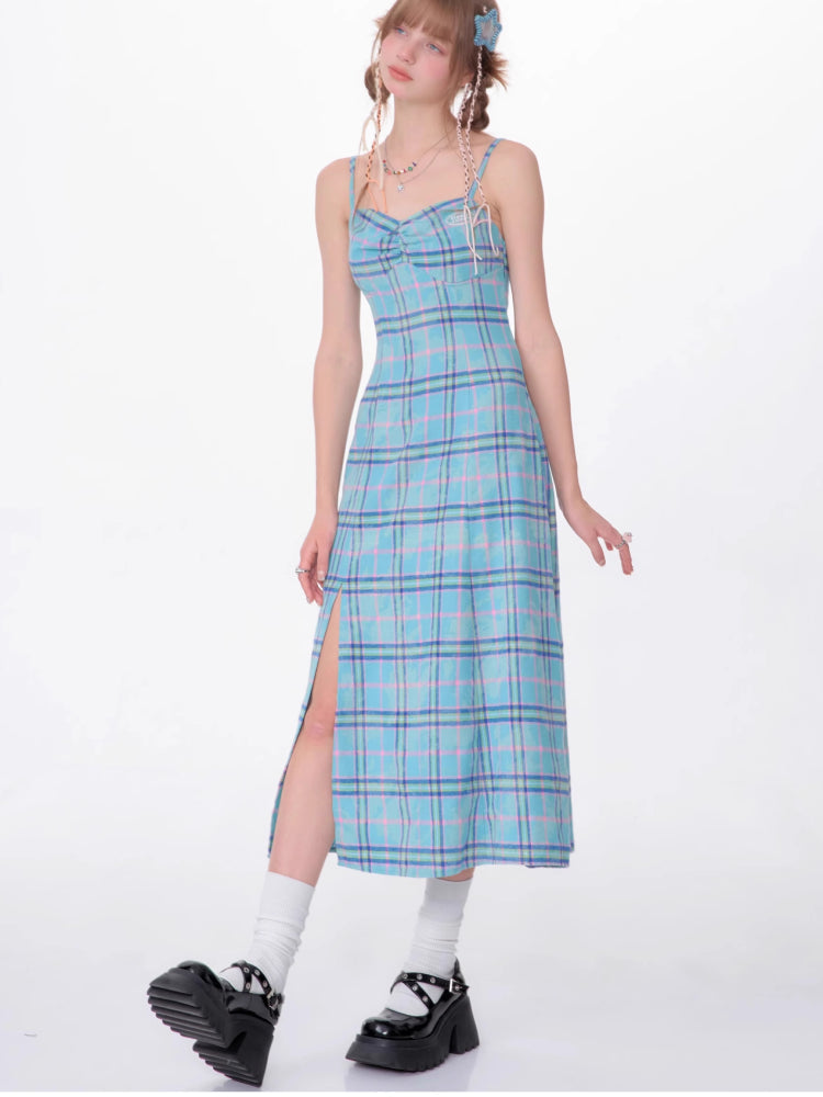 Plaid sleeveless dress