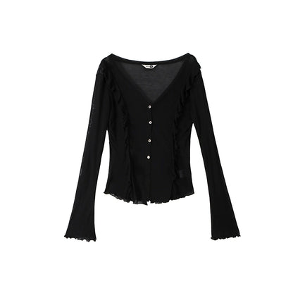 Soft Silhouette Bell Sleeve Knit Cardigan