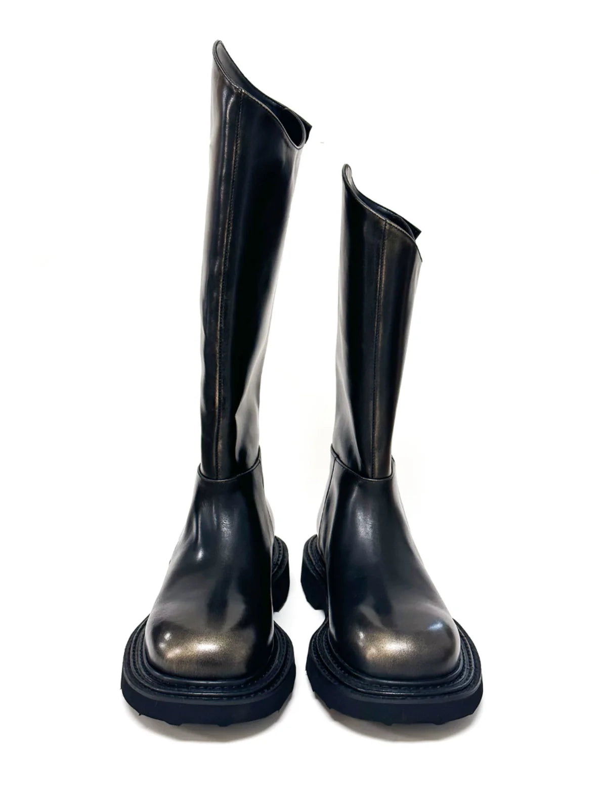 Polished Cowhide Riding Boots