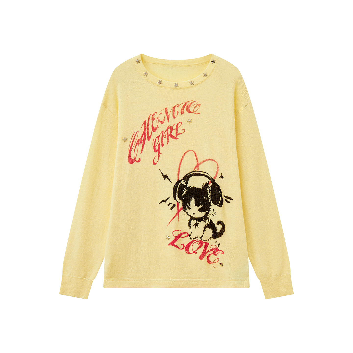 Kitten Note Knitted Sweater